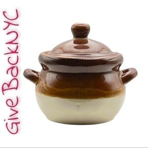 2 Vintage French Onion Soup Clay Pots by North American Crystal